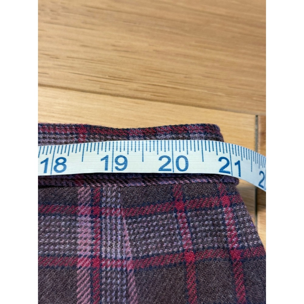 Pendleton Plaid Skirt Women 18W Blue Purple Wool Lined Side Button Midi USA - Picture 7 of 7